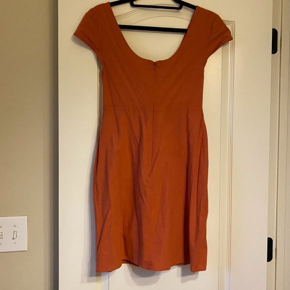 MINKPINK Orange Tie Front Sweetheart Dress - Picture 3 of 4